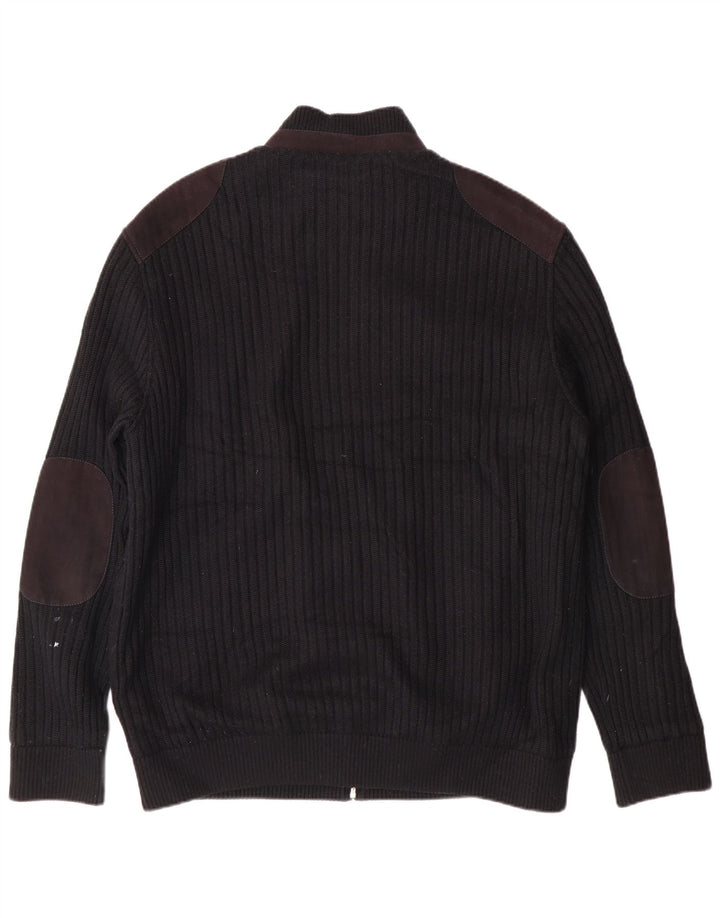 Pierre Cardin Mens Cardigan Sweater IT 56 XL Black Polyester