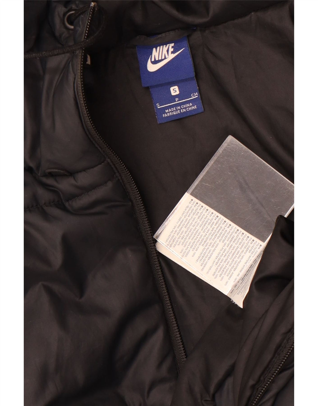 Nike Womens Hooded Padded Jacket UK 10 Small Black Polyester