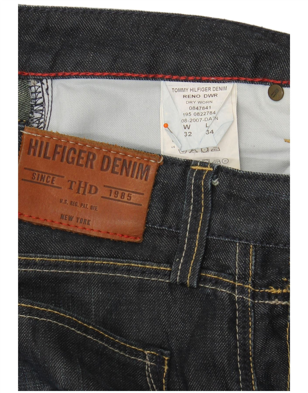 TOMMY HILFIGER Mens Straight Jeans W32 L34  Navy Blue Cotton