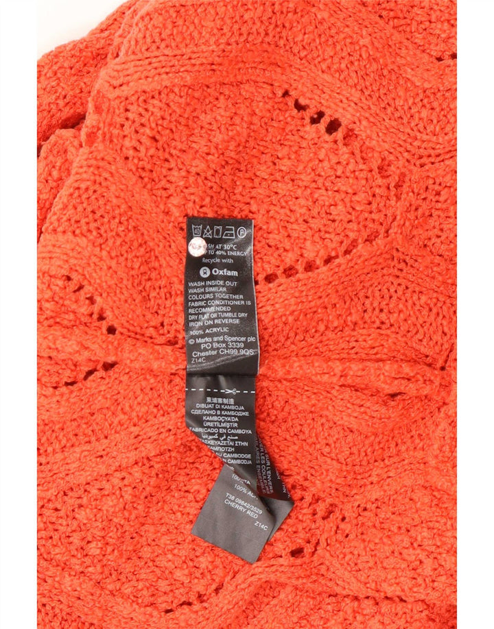 Marks & Spencer Womens Crew Neck Jumper Sweater UK 14 Medium Orange