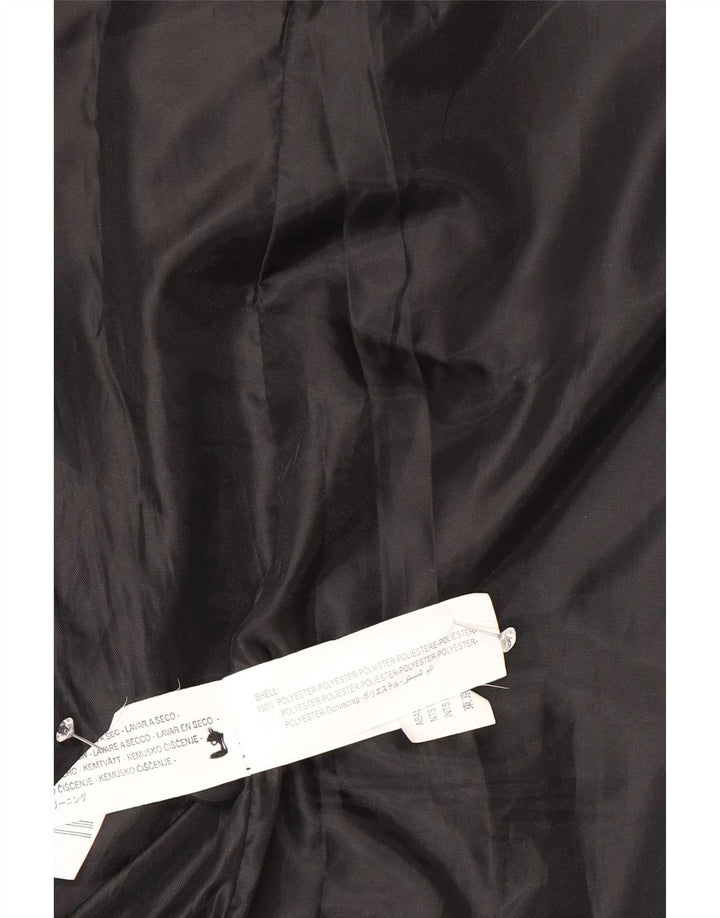 Desigual Womens Regular Fit Overcoat EU 42 Large Black Floral Modern