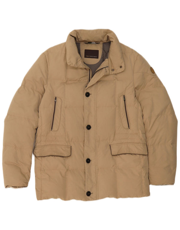 Trussardi Mens Padded Jacket UK 38 Medium Beige Polyamide