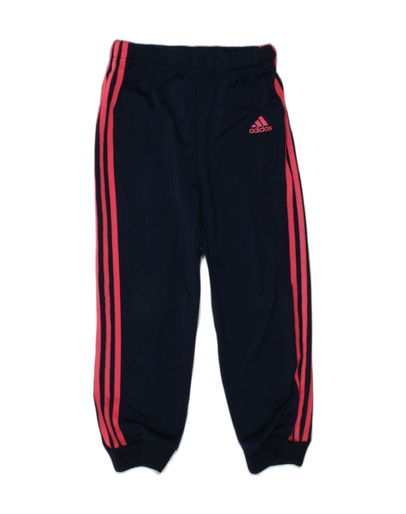 ADIDAS Girls Tracksuit Trousers Joggers 3-4 Years Navy Blue Polyester | Vintage Adidas | Thrift | Second-Hand Adidas | Used Clothing | Messina Hembry 