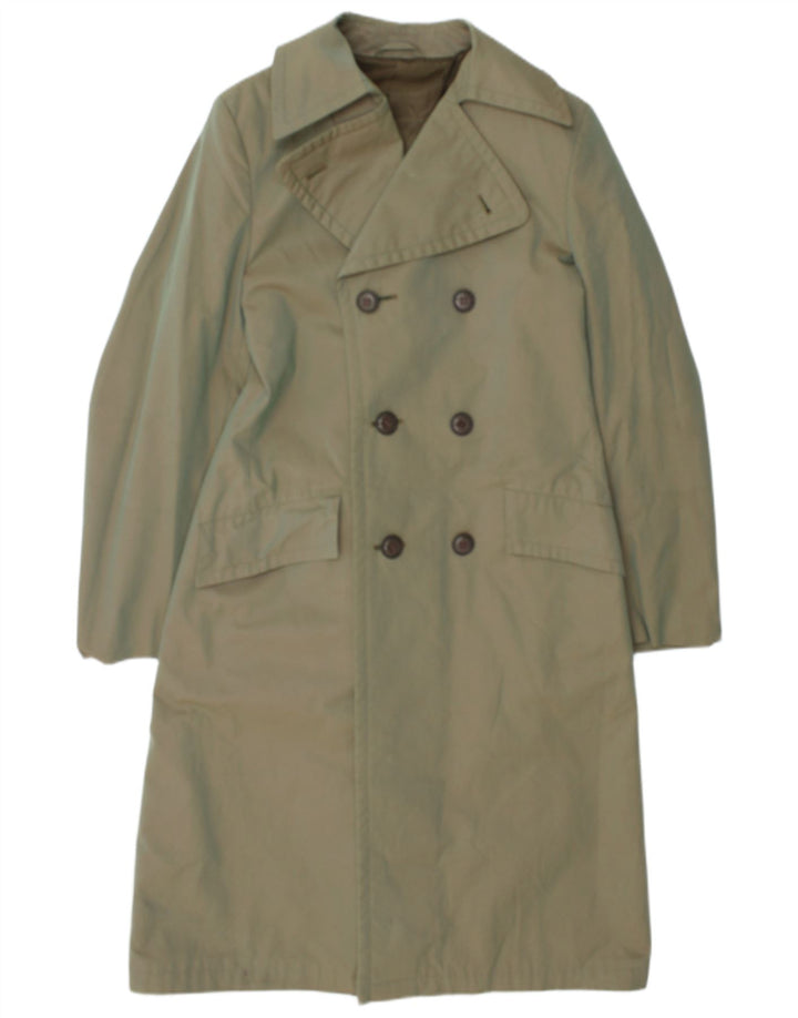 Vintage Mens Double Breasted Coat UK 34 XS Green