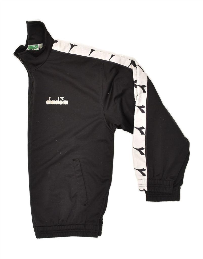 DIADORA Mens Tracksuit Top Jacket UK 34 XS Black Polyester | Vintage Diadora | Thrift | Second-Hand Diadora | Used Clothing | Messina Hembry 