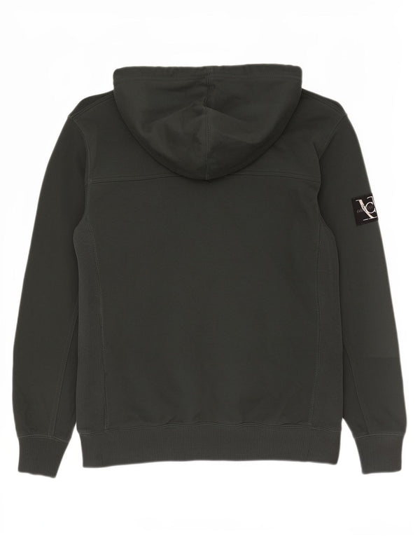 Calvin Klein Jeans Mens Hoodie Jumper Medium Green Cotton