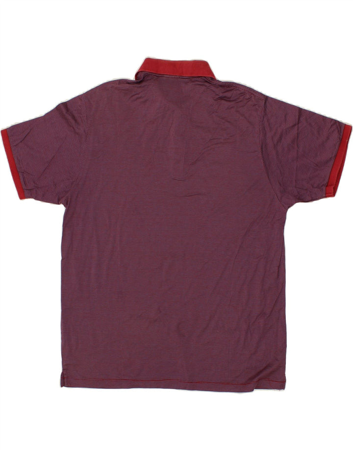 HENRY COTTONS Mens Polo Shirt 2XL Maroon Striped Vintage Henry Cottons and Second-Hand Henry Cottons from Messina Hembry 