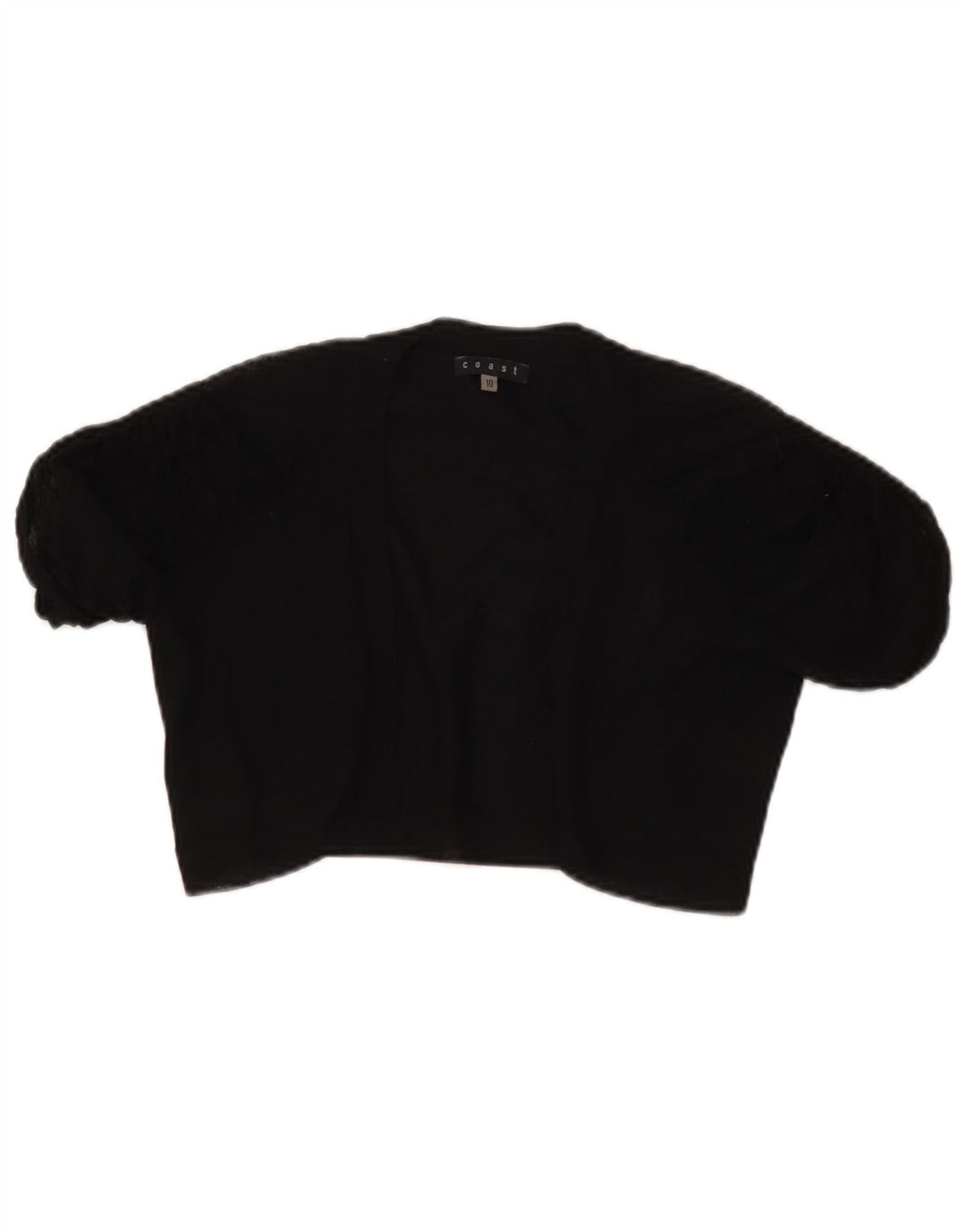 Coast Womens See Through Bolero Top UK 10 Small Black Viscose