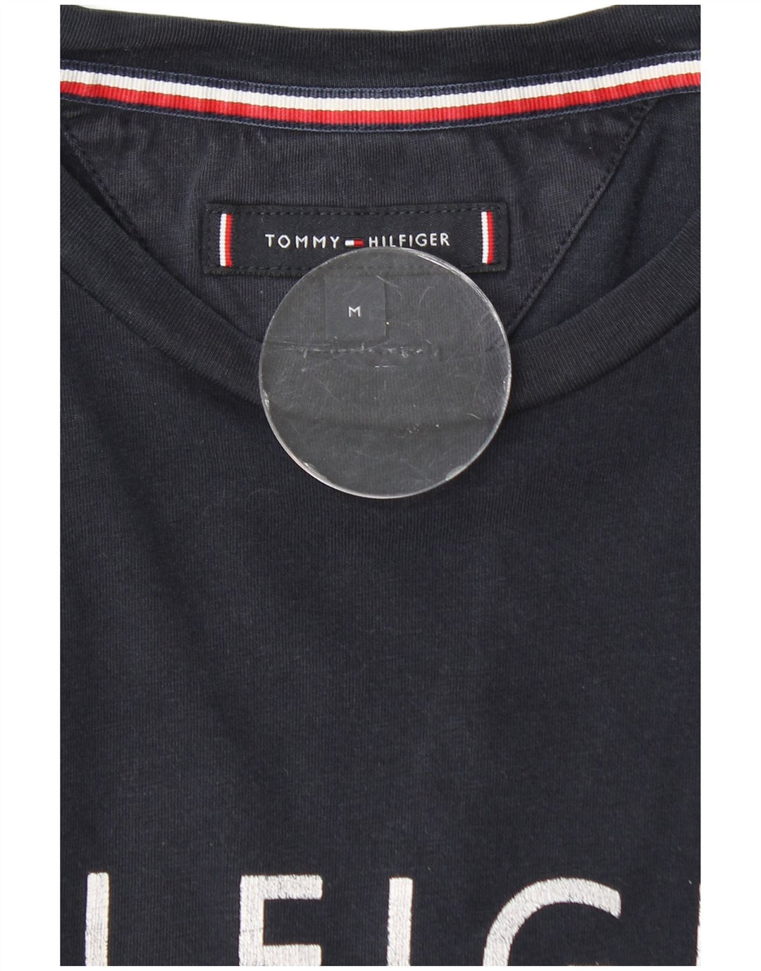 Tommy Hilfiger Mens Graphic T-Shirt Top Medium Navy Blue Cotton