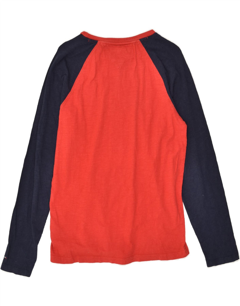 TOMMY HILFIGER Boys Graphic Top Long Sleeve 15-16 Years Red Colourblock | Vintage Tommy Hilfiger | Thrift | Second-Hand Tommy Hilfiger | Used Clothing | Messina Hembry 