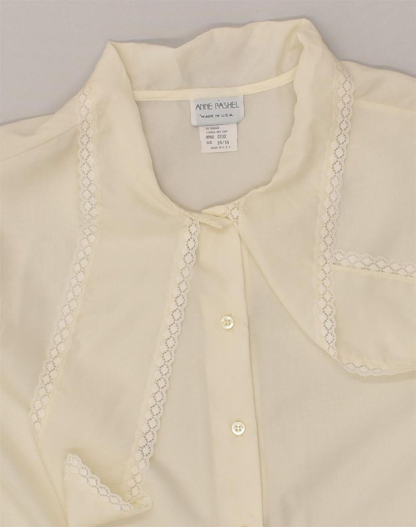 VINTAGE Womens Shirt Blouse IT 44 Medium White Polyester | Vintage Vintage | Thrift | Second-Hand Vintage | Used Clothing | Messina Hembry 