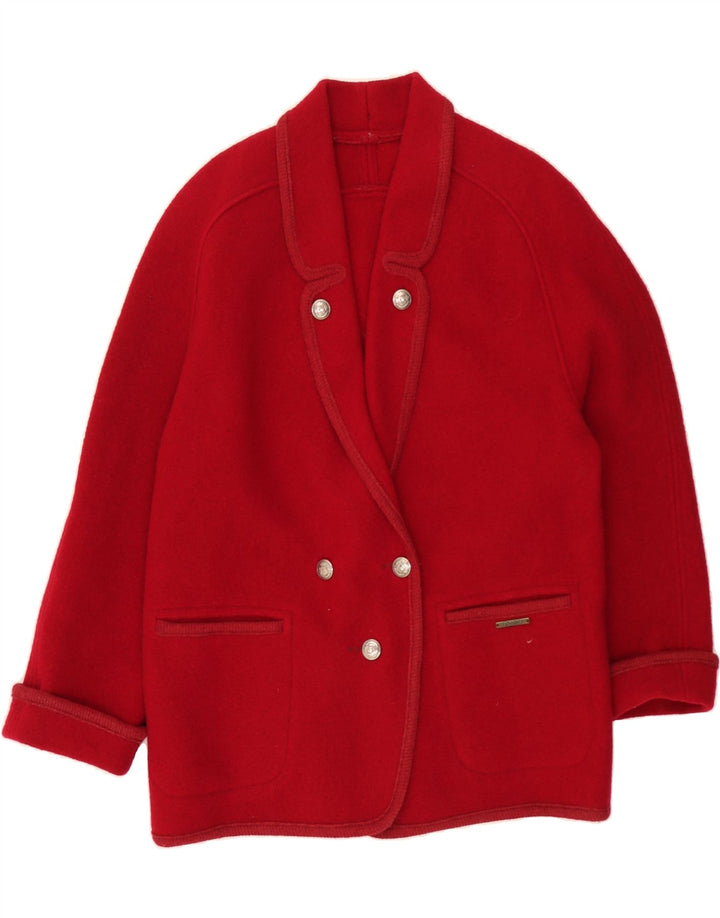 VINTAGE Womens Double Breasted Overcoat UK 14 Medium Red Vintage Vintage and Second-Hand Vintage from Messina Hembry 