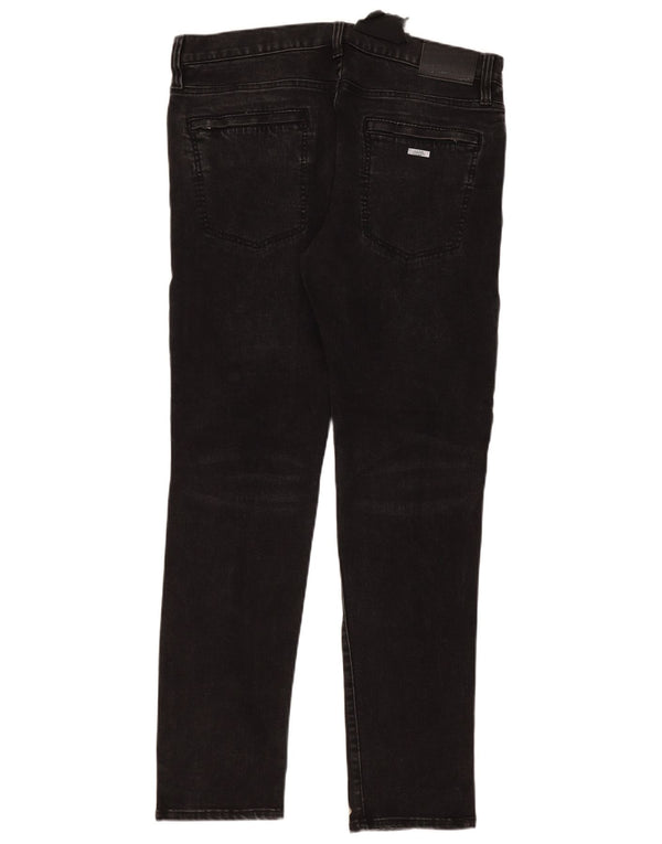 Armani Exchange Mens Biker Skinny Jeans W36 L31 Black Cotton