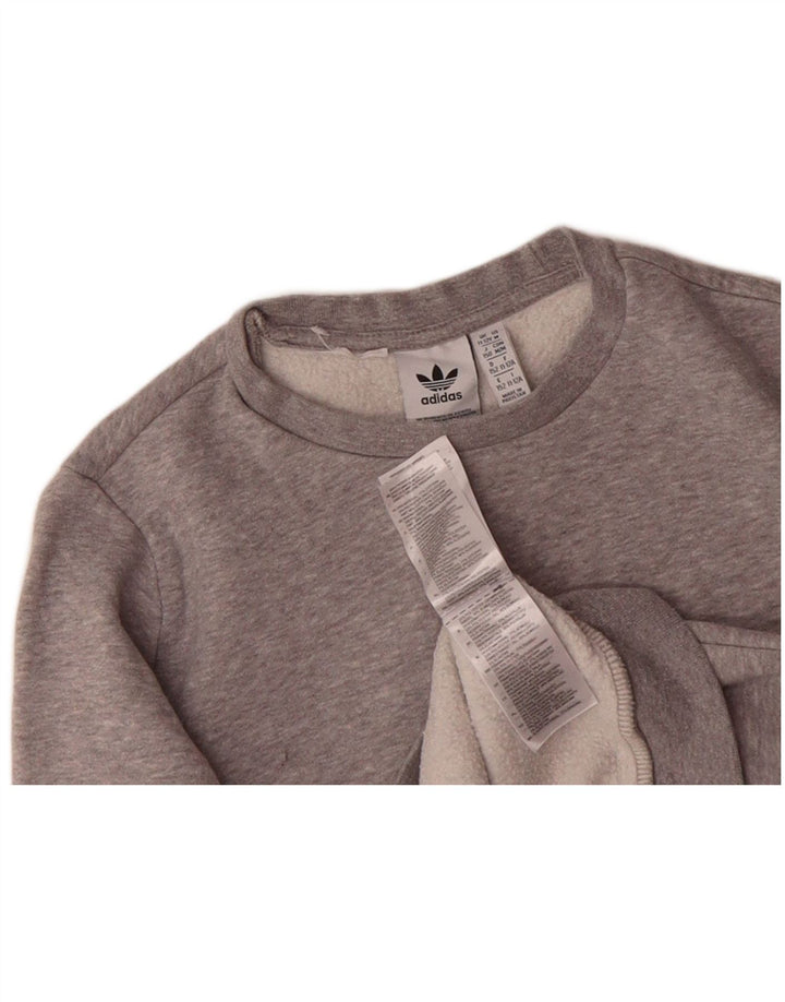 ADIDAS Boys Graphic Sweatshirt Jumper 11-12 Years Grey Cotton