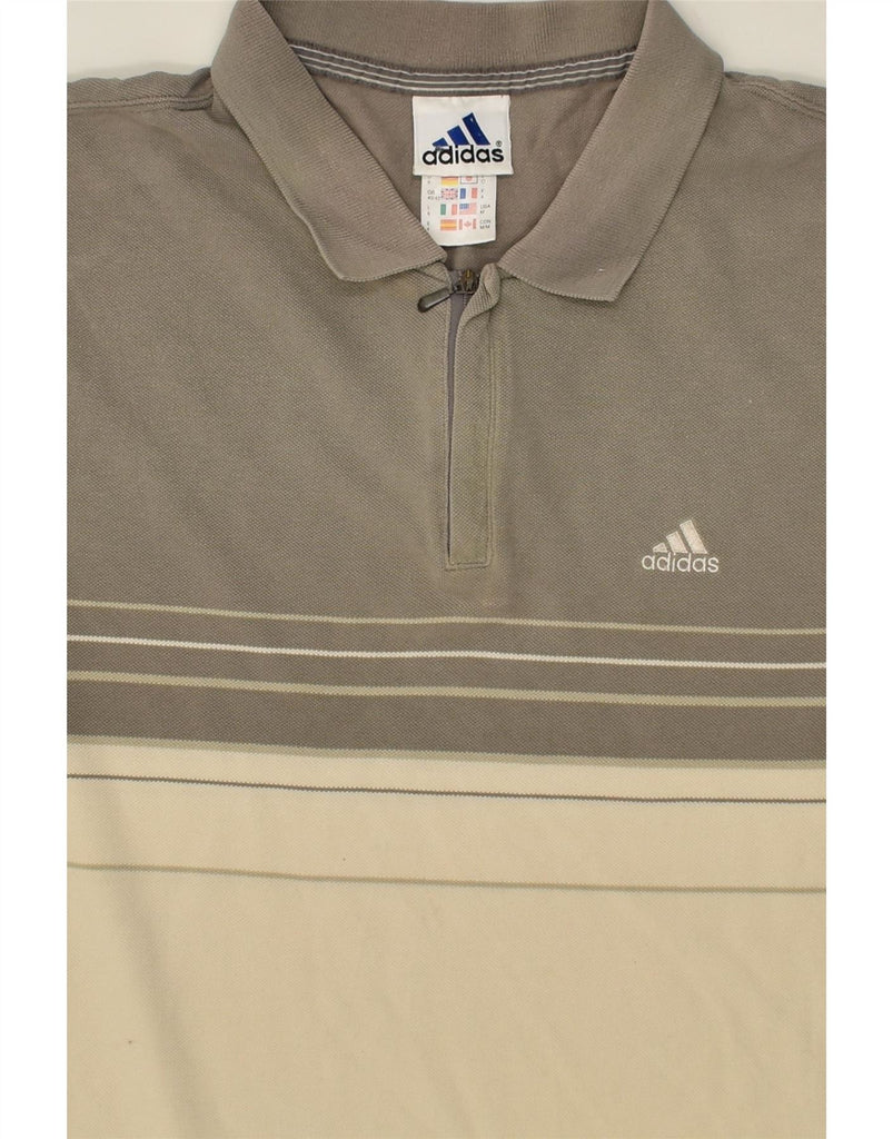 ADIDAS Mens Polo Shirt UK 40/42 Medium Brown Colourblock Vintage Adidas and Second-Hand Adidas from Messina Hembry 