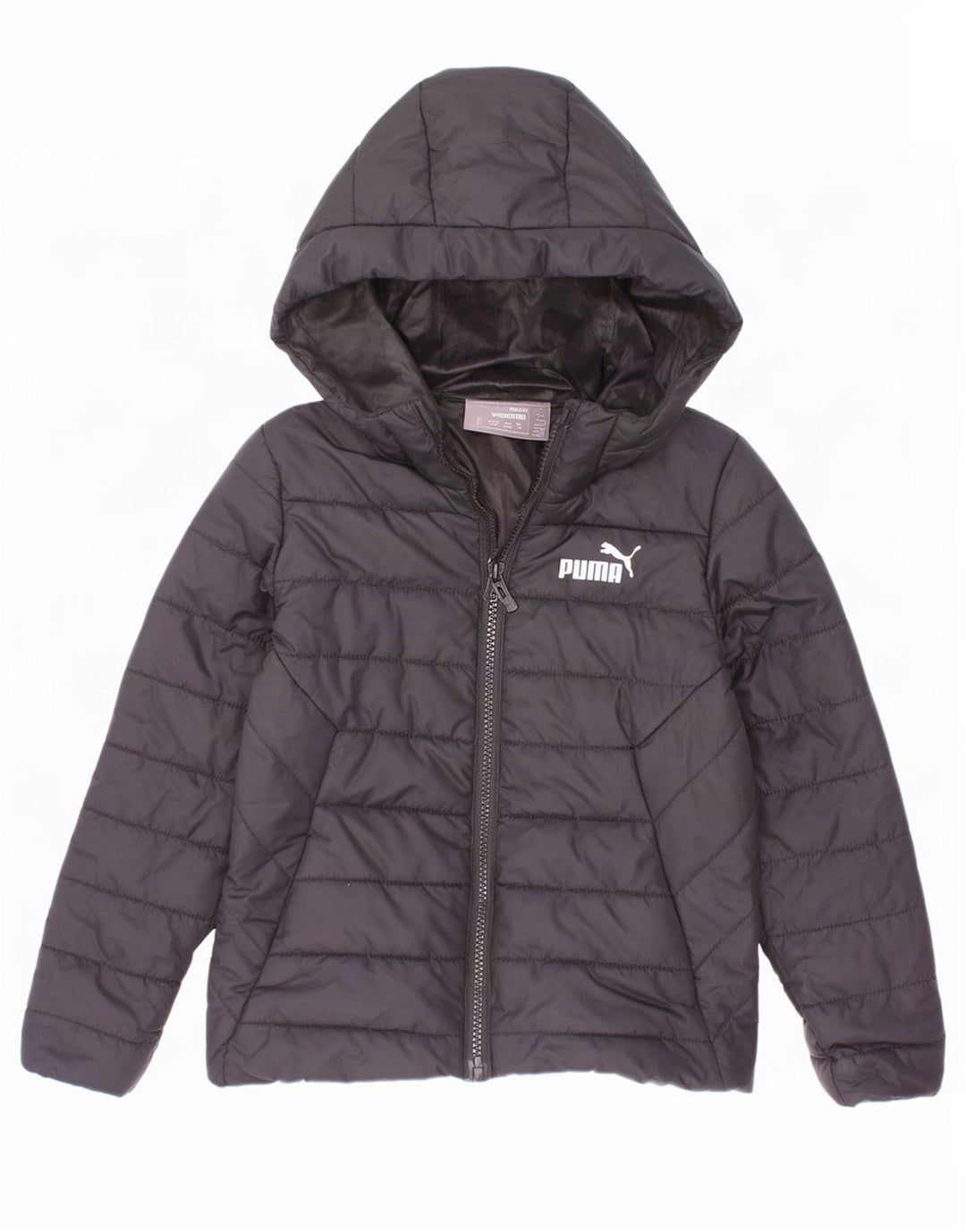 Puma Boys Hooded Padded Jacket 5-6 Years Black Polyester
