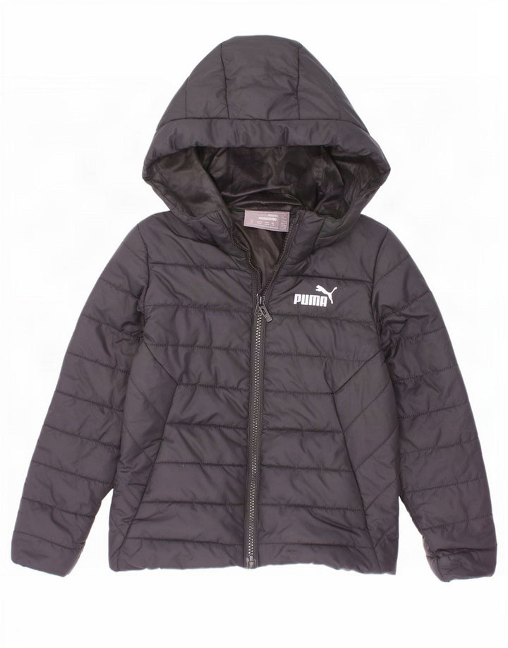 Puma Boys Hooded Padded Jacket 5-6 Years Black Polyester