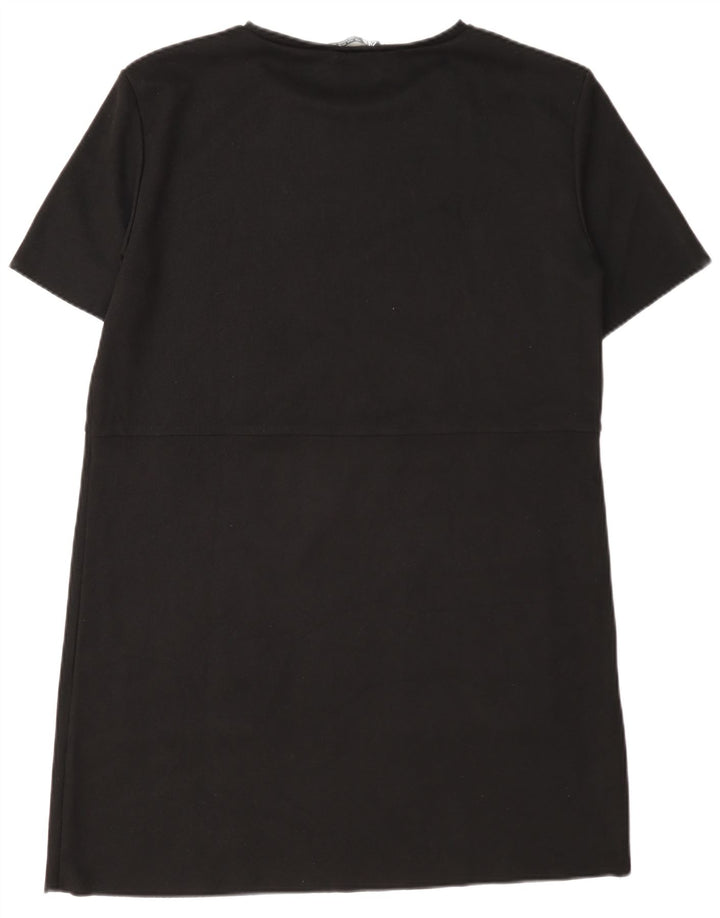 Zara Womens T-Shirt Dress UK 16 Large Black Polyester