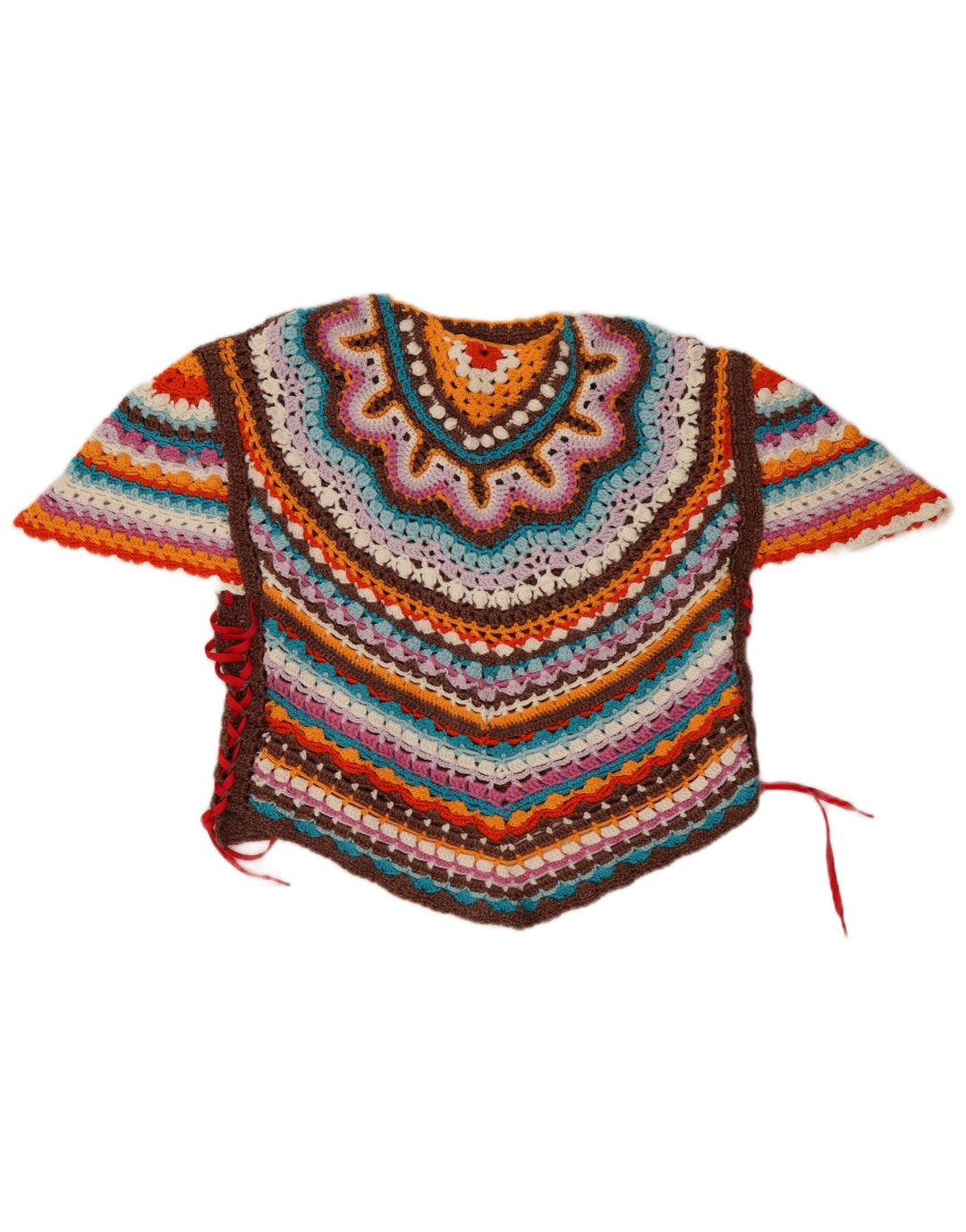 Vintage Womens Asymmetric Blouse Top UK 14 Large Multicoloured Striped