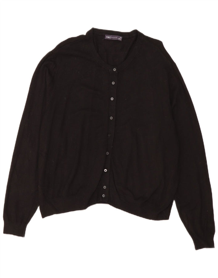 Marks & Spencer Womens Cardigan Sweater UK 22 2XL Black Viscose