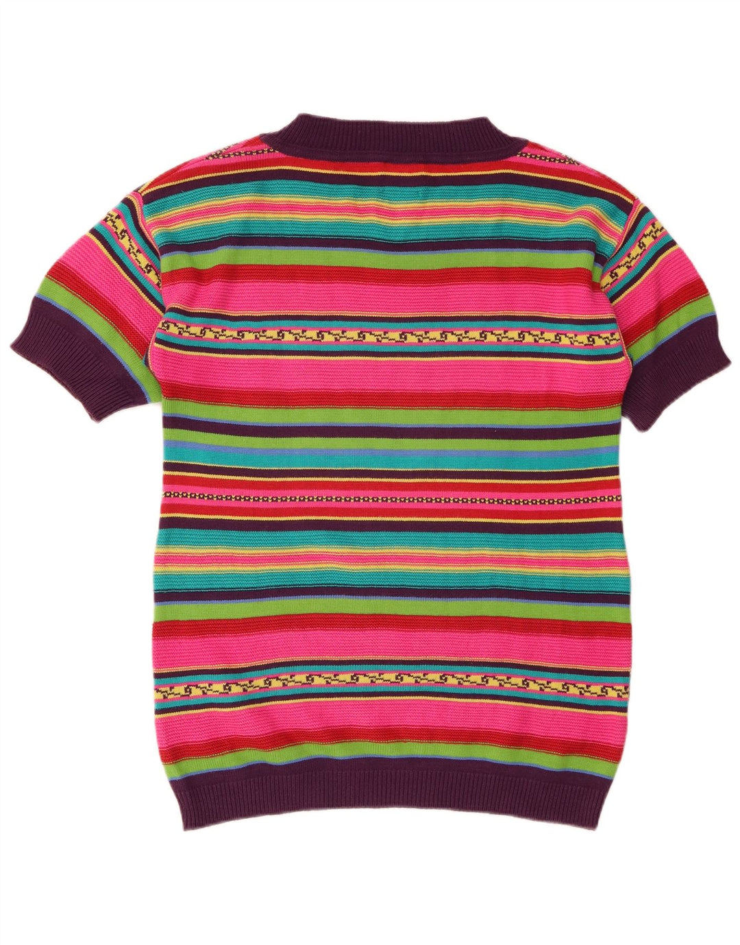Stefanel Womens Boat Neck Jumper Sweater UK 10 Small Multicoloured Striped
