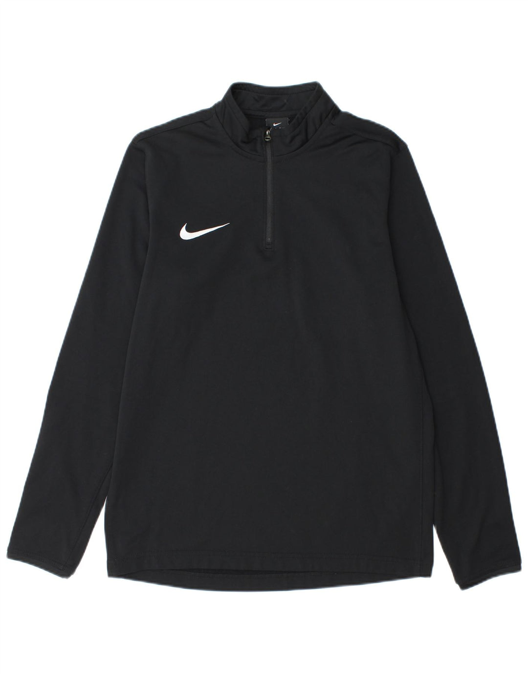Nike Mens Dri Fit Zip Neck Pullover Tracksuit Top Medium Black Polyester