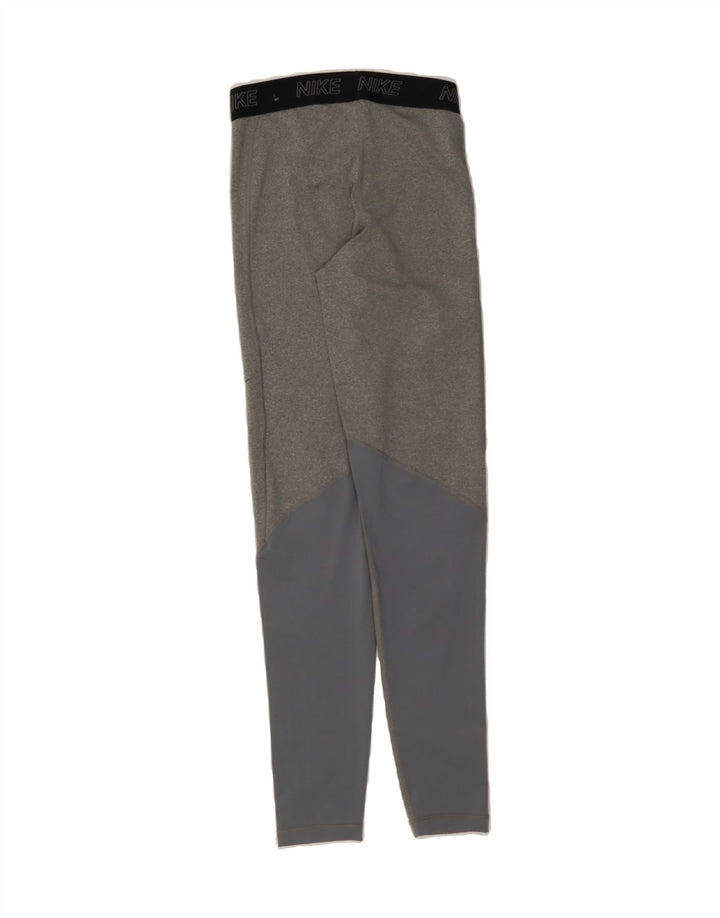 NIKE Womens Dri Fit Graphic Leggings UK 10 Small  Grey Colourblock Vintage Nike and Second-Hand Nike from Messina Hembry 