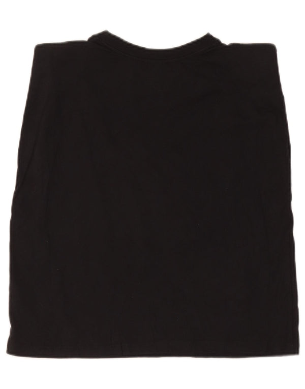Zara Womens Oversized Vest Top UK 10 Small Black Cotton