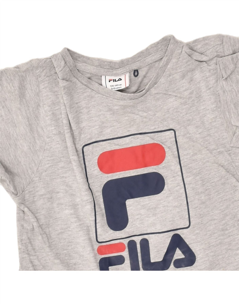 FILA Boys Graphic T-Shirt Top 9-10 Years Grey Cotton | Vintage Fila | Thrift | Second-Hand Fila | Used Clothing | Messina Hembry 