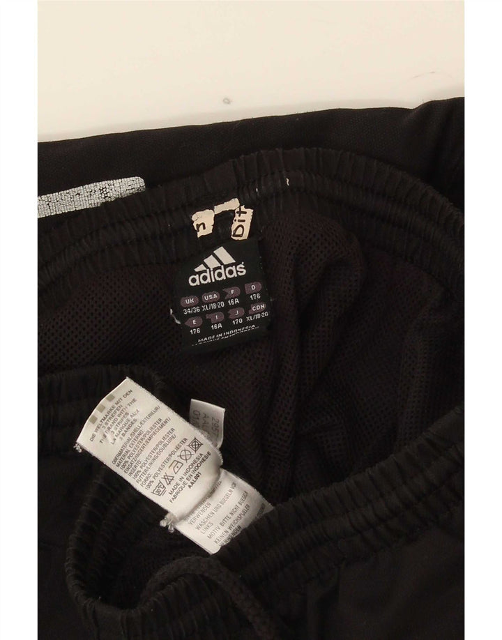 Adidas Boys Tracksuit Trousers 15-16 Years Black Polyester