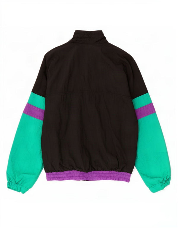 Vintage Mens Tracksuit Top Jacket Large Multicoloured Colourblock Polyamide