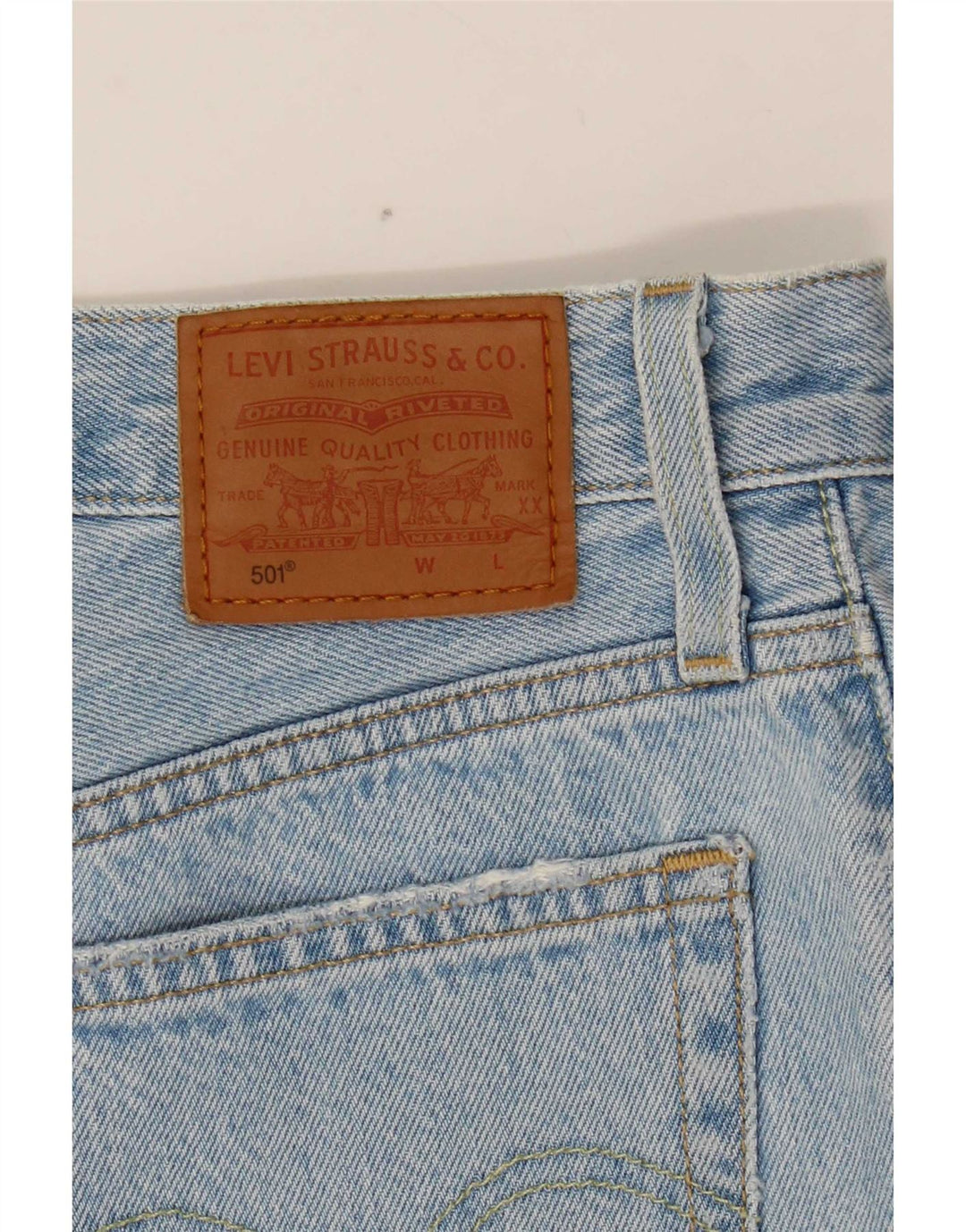Levi's Womens 501 Distressed Denim Shorts W26 Small Blue Cotton