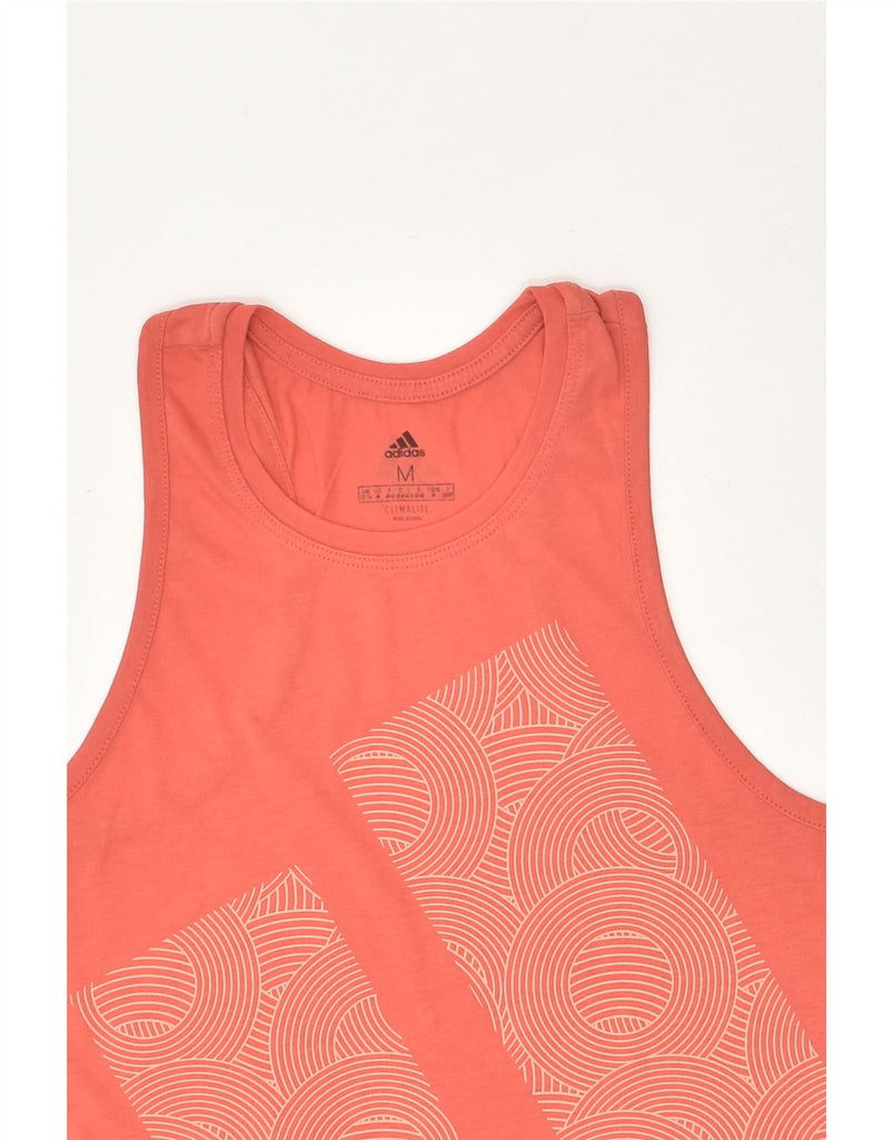 ADIDAS Womens Climalite Graphic Vest Top UK 12/14 Medium Pink Cotton | Vintage Adidas | Thrift | Second-Hand Adidas | Used Clothing | Messina Hembry 