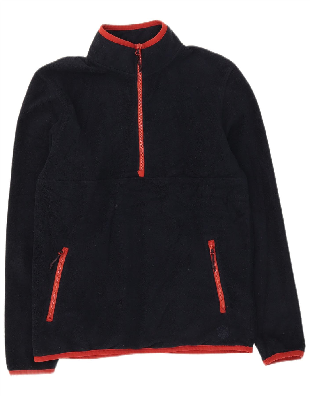 Marks & Spencer Mens Zip Neck Fleece Jumper Small Navy Blue Polyester