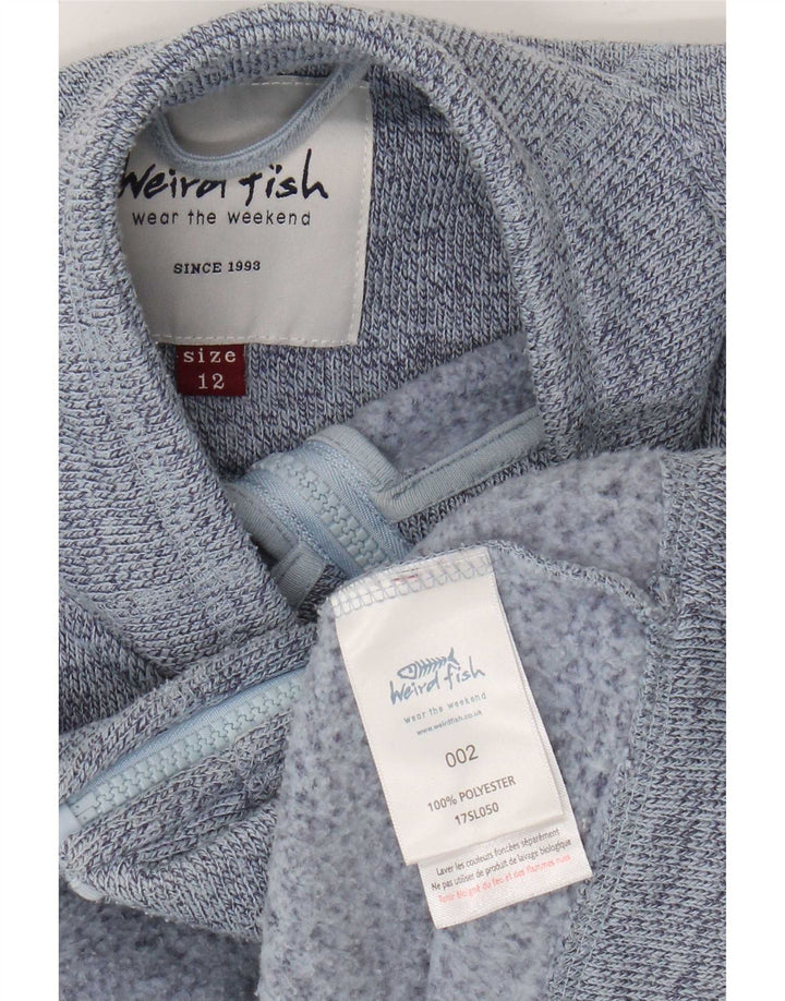 Weird Fish Womens Tracksuit Top Jacket UK 12 Medium Blue Flecked Polyester