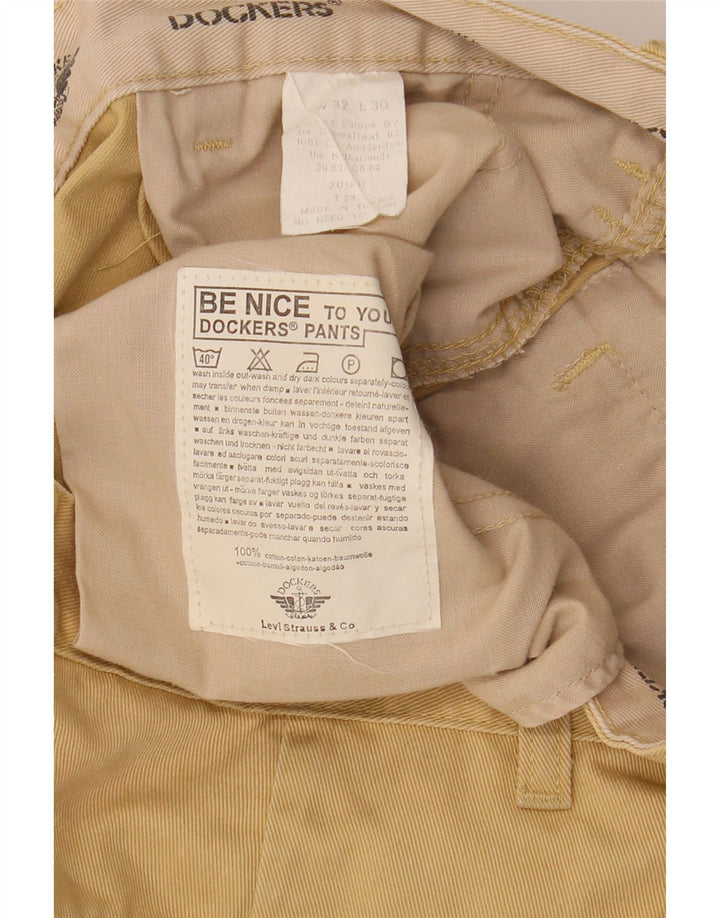 DOCKERS Mens Pegged Chino Trousers W32 L30 Beige Cotton