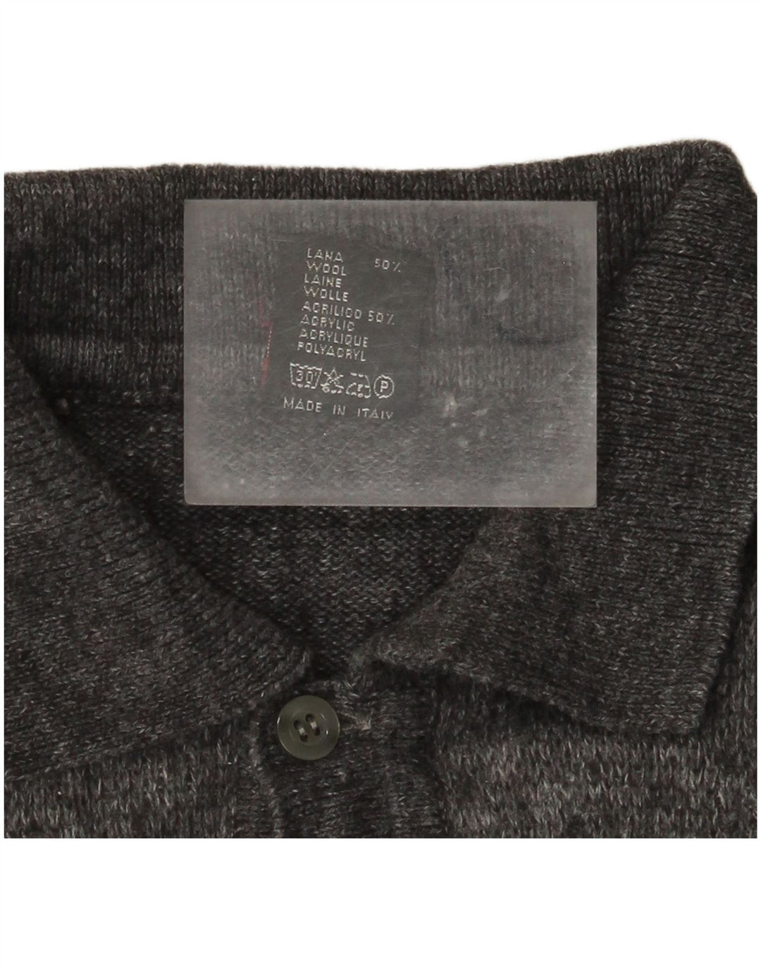 Rinaldi Mens Polo Neck Jumper Sweater Medium Grey Argyle/Diamond Wool