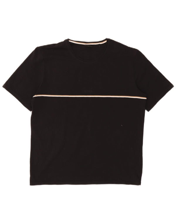 Hugo Boss Mens T-Shirt Top Medium Black Cotton