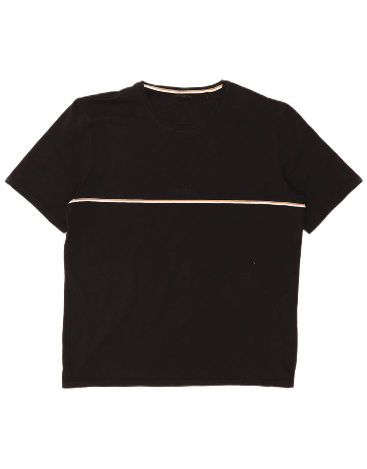 Hugo Boss Mens T-Shirt Top Medium Black Cotton