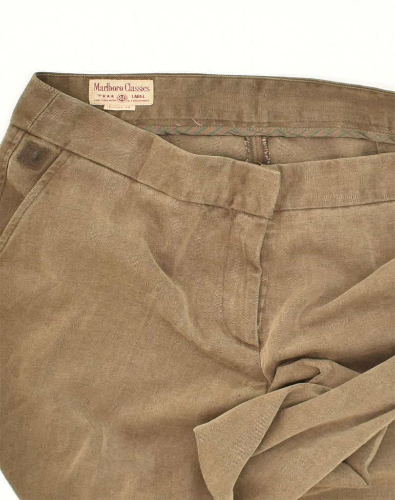 MARLBORO CLASSICS Womens Straight Casual Trousers EU 48 2XL W35 L31 Brown | Vintage Marlboro Classics | Thrift | Second-Hand Marlboro Classics | Used Clothing | Messina Hembry 