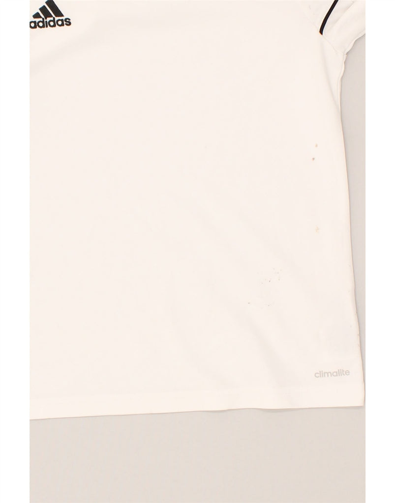 ADIDAS Boys Climalite T-Shirt Top 11-12 Years Medium White Polyester | Vintage Adidas | Thrift | Second-Hand Adidas | Used Clothing | Messina Hembry 