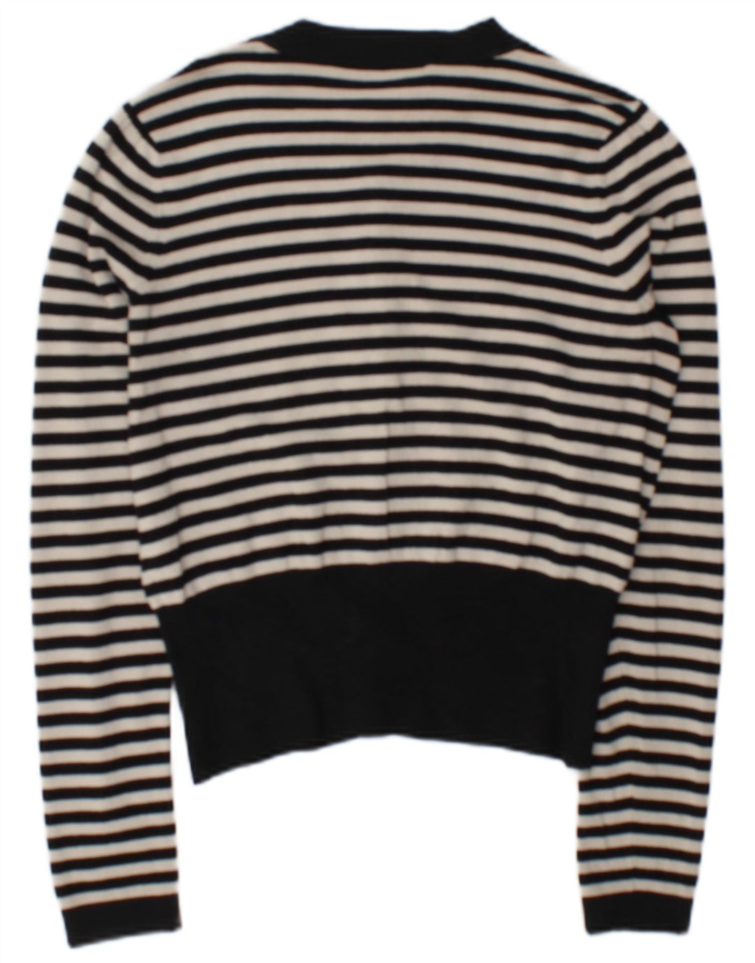 Coast Womens Cardigan Sweater UK 12 Medium Black Striped Viscose