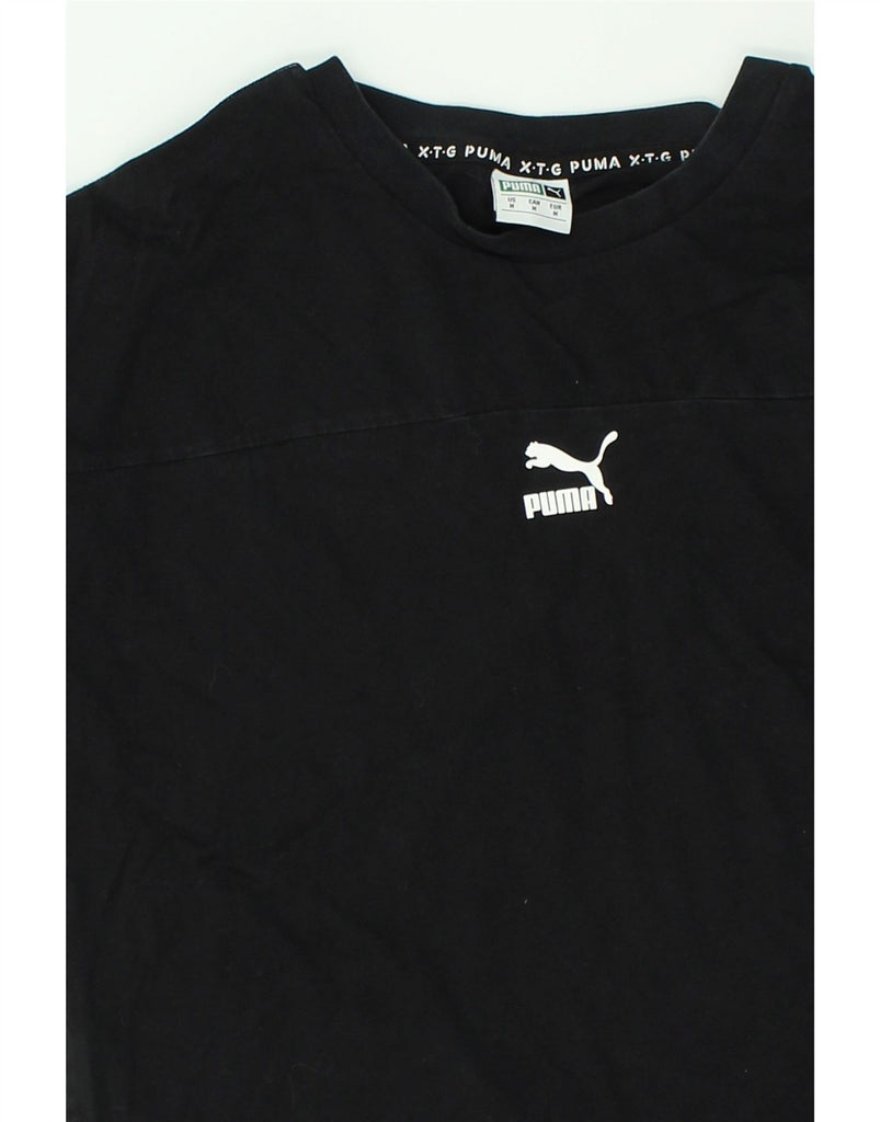 PUMA Mens T-Shirt Top Medium Black Cotton | Vintage Puma | Thrift | Second-Hand Puma | Used Clothing | Messina Hembry 