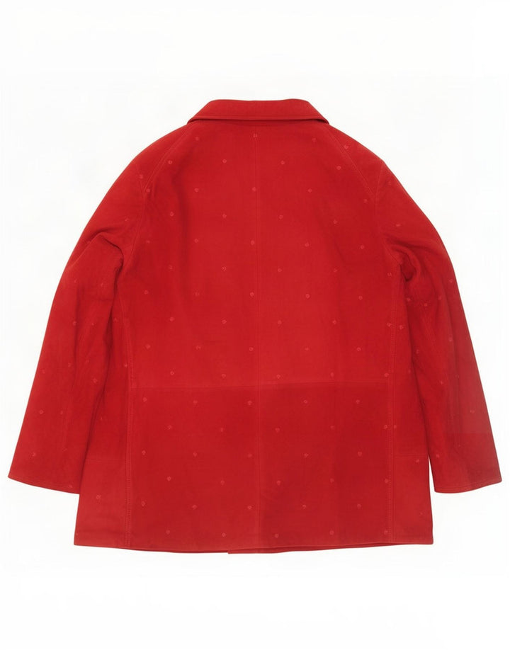 NVSCO Womens Suede Jacket UK 18 XL Red Leather