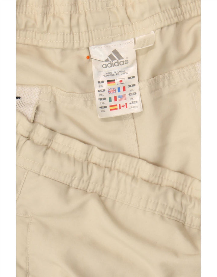 ADIDAS Mens Graphic Sport Shorts 2XL  Off White Polyester Vintage Adidas and Second-Hand Adidas from Messina Hembry 