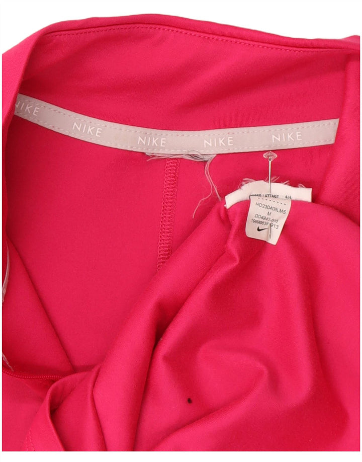 Nike Womens Zip Neck Pullover Tracksuit Top UK 14 Medium Pink