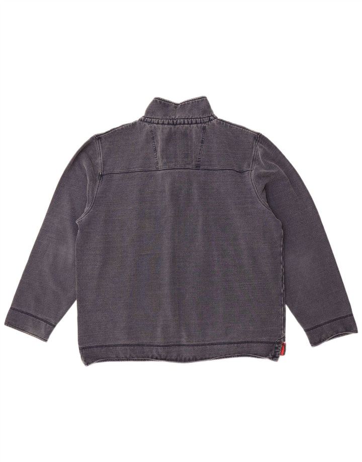 Crew Clothing Mens Zip Neck Sweatshirt Jumper 2XL Navy Blue Cotton