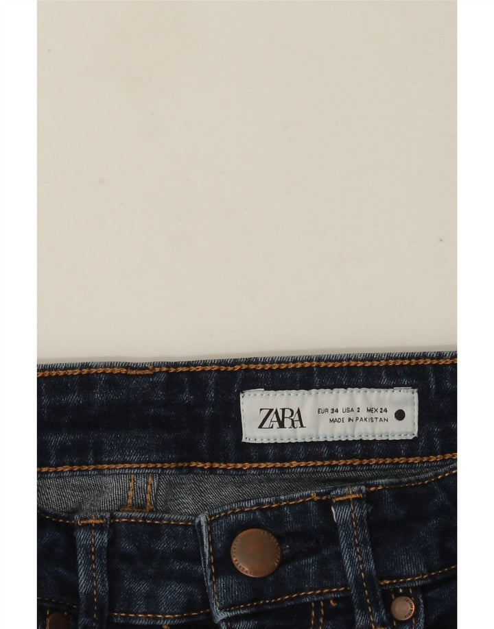 Zara Womens Flared Jeans EU 34 2XS W24 L32 Navy Blue