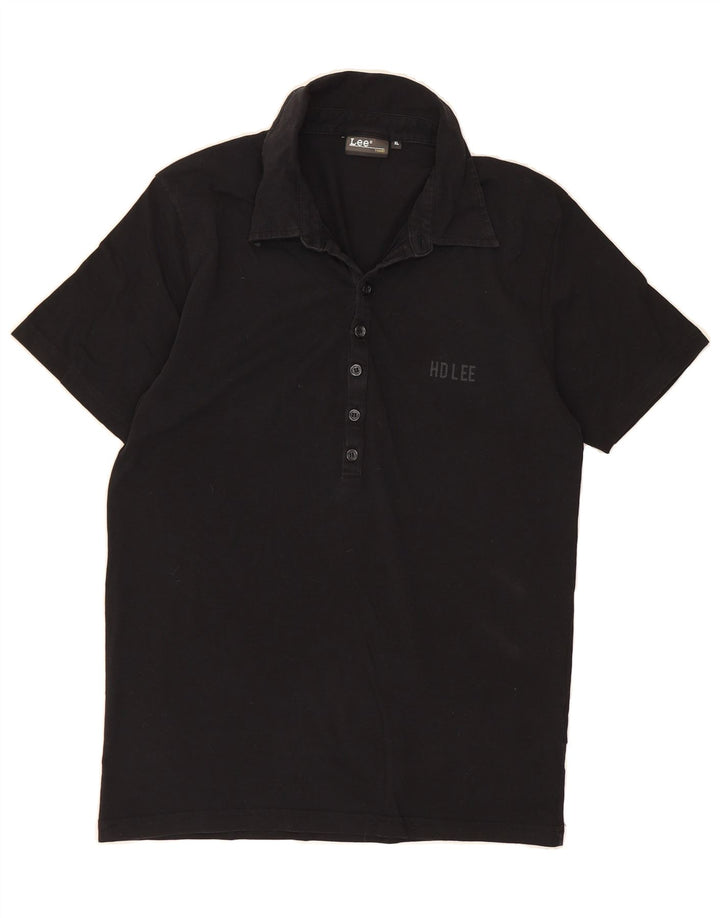 LEE Womens Polo Shirt UK 18 XL Black Cotton Vintage Lee and Second-Hand Lee from Messina Hembry 