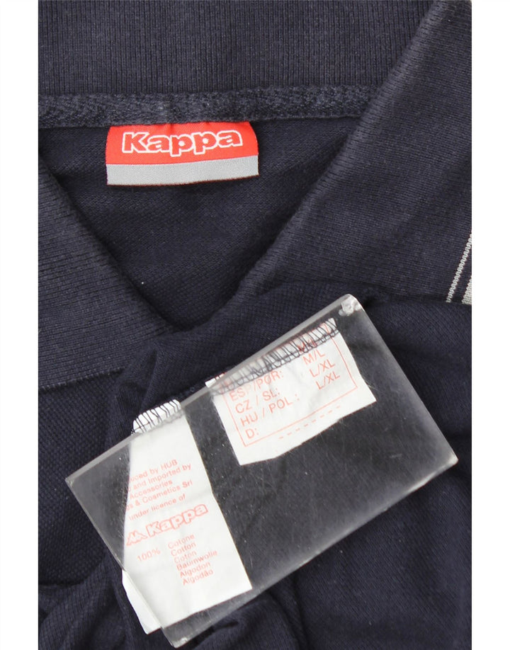 Kappa Mens Polo Shirt Medium Navy Blue Cotton